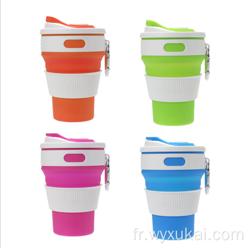 Tasses à café pliantes en silicone pour camping pliable de voyage 350 ml